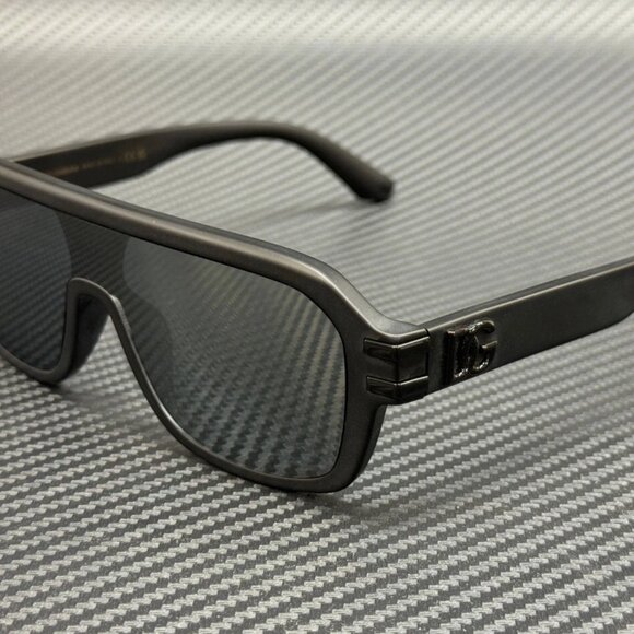 DOLCE & GABBANA Matte Black Mirror Grey Men's 65 mm Sunglasses - Picture 1 of 4